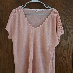 Pink Knit Linen Boden Top Size XL